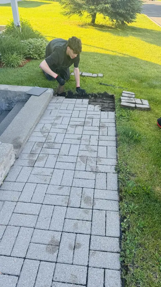 Réparation de pavé existant